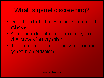 What is genetic screening?