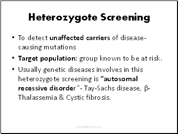 Heterozygote Screening