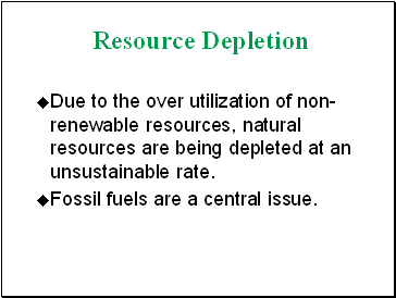 Resource Depletion