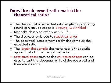 Does the observed ratio match the theoretical ratio?
