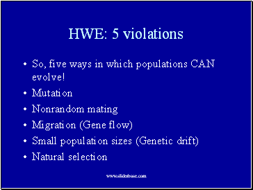 HWE: 5 violations