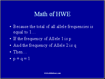 Math of HWE