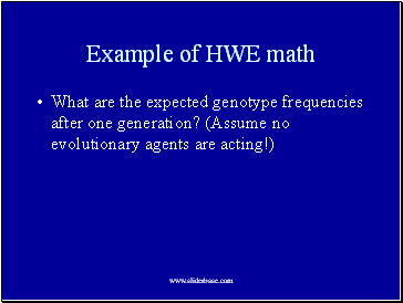 Example of HWE math