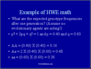 Example of HWE math