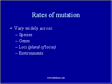 Rates of mutation