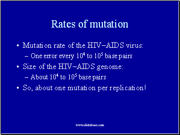 Rates of mutation