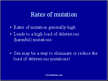 Rates of mutation