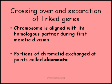 Crossing over and separation of linked genes