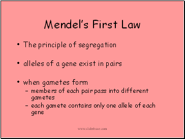 Mendel’s First Law