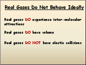 Real Gases Do Not Behave Ideally