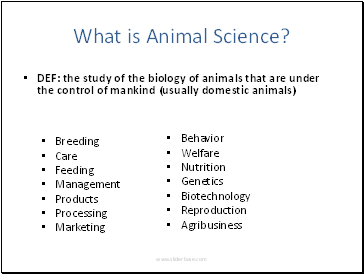 What is Animal Science?