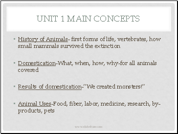 Unit 1 Main Concepts