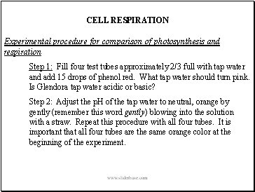 CELL RESPIRATION