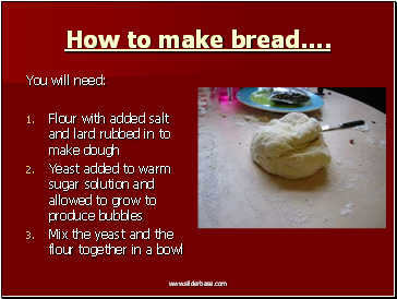 How to make bread….