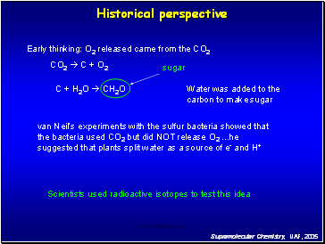 Early thinking: O2 released came from the CO2