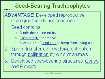 ADVANTAGE: Developed reproductive strategies that do not need water: