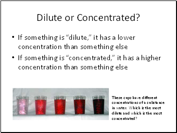 Dilute or Concentrated?