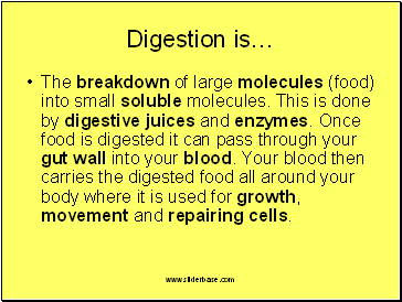 Digestion is…