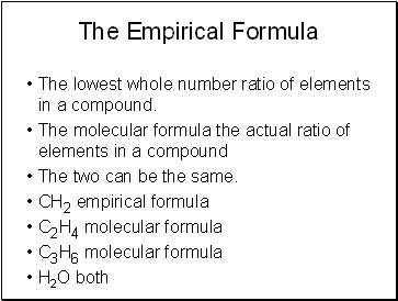 The Empirical Formula