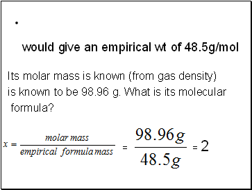 Its molar mass is known (from gas density)