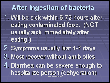 After Ingestion of bacteria