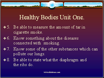 Healthy Bodies Unit One.