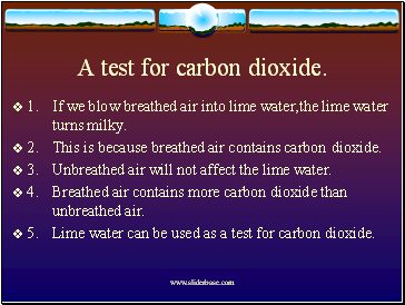 A test for carbon dioxide.