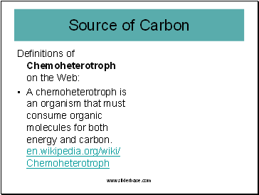 Definitions of Chemoheterotroph on the Web: