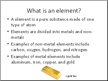 What is an element?