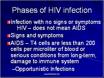 Phases of HIV infection