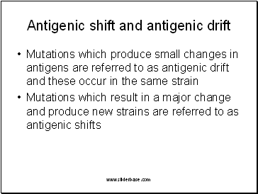 Antigenic shift and antigenic drift