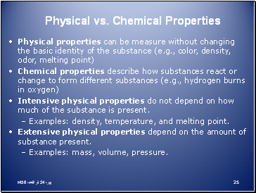 Physical vs. Chemical Properties