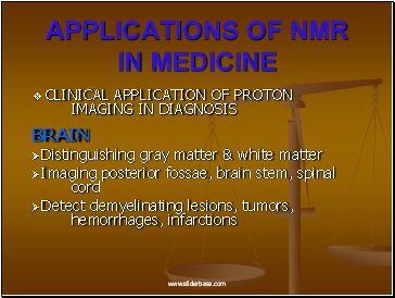Applications Of Nmr In Medicine