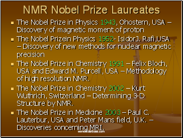 NMR Nobel Prize Laureates