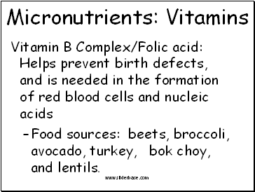 Micronutrients: Vitamins
