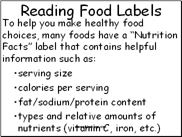 Reading Food Labels