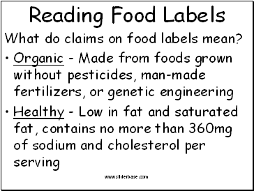 Reading Food Labels