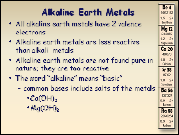 Alkaline Earth Metals