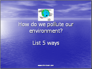 How do we pollute our environment?