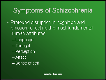 Symptoms of Schizophrenia