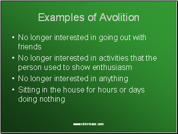 Examples of Avolition