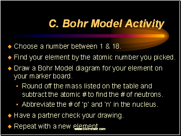 C. Bohr Model Activity