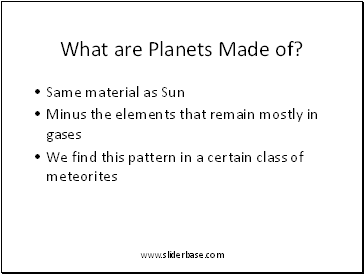 What are Planets Made of?