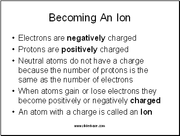 Becoming An Ion