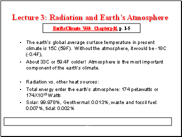 Elements of the Sun and Radiation