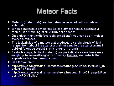 Meteor Facts