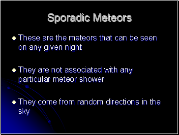 Sporadic Meteors