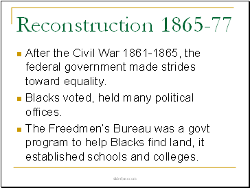 Reconstruction 1865-77
