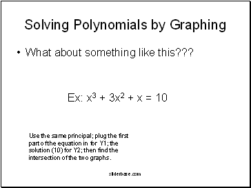Solving Polynomials by Graphing