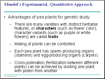 Mendels Experimental, Quantitative Approach
